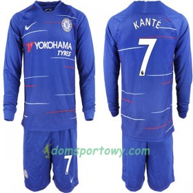 Koszulka Chelsea Kante 7 Dziecięcy Domowe Koszulki Piłkarskie 2018-2019 Długi Rękaw